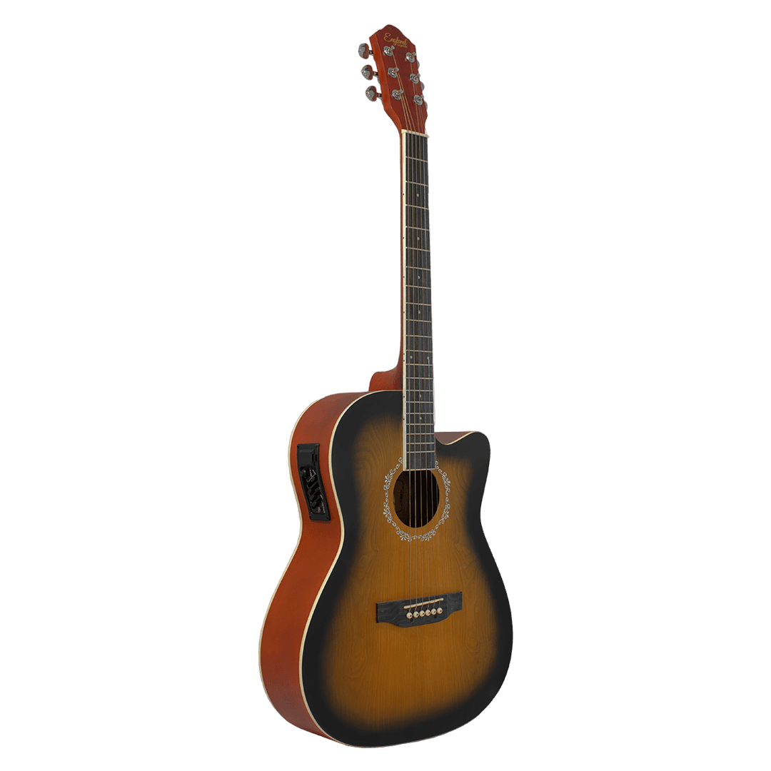 GUITARRA ELECTROACUSTCA ESCALA 39", COLOR CAFE, INCLUYE BOLSO, SET DE CUERDAS - Miniatura 4