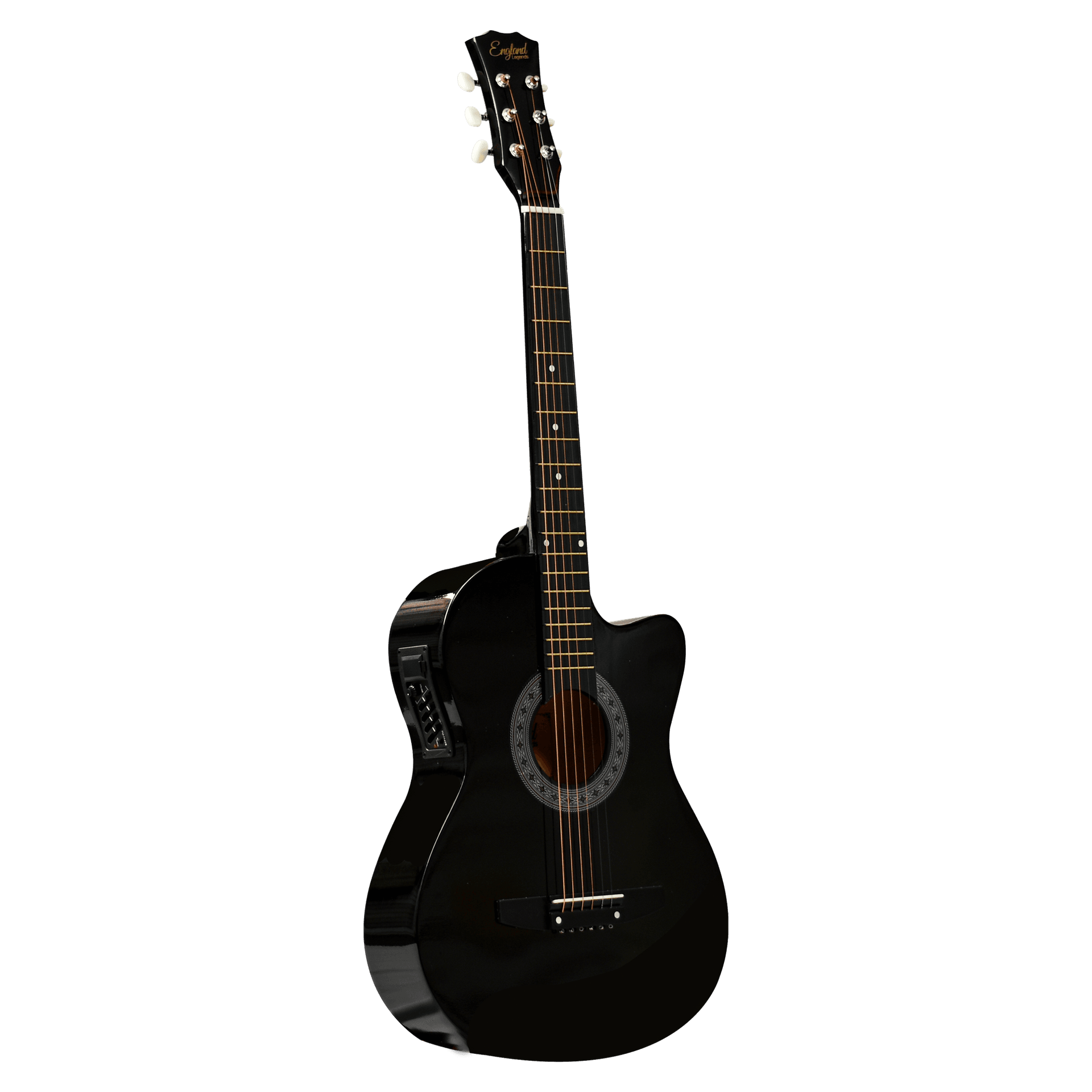 GUITARRA ELECTROACUSTCA ESCALA 38", COLOR NEGRO, INCLUYE PREAMP 7545R, BOLSO, SET DE CUERDAS, CORREA, AFINADOR, CABLE - Miniatura 5