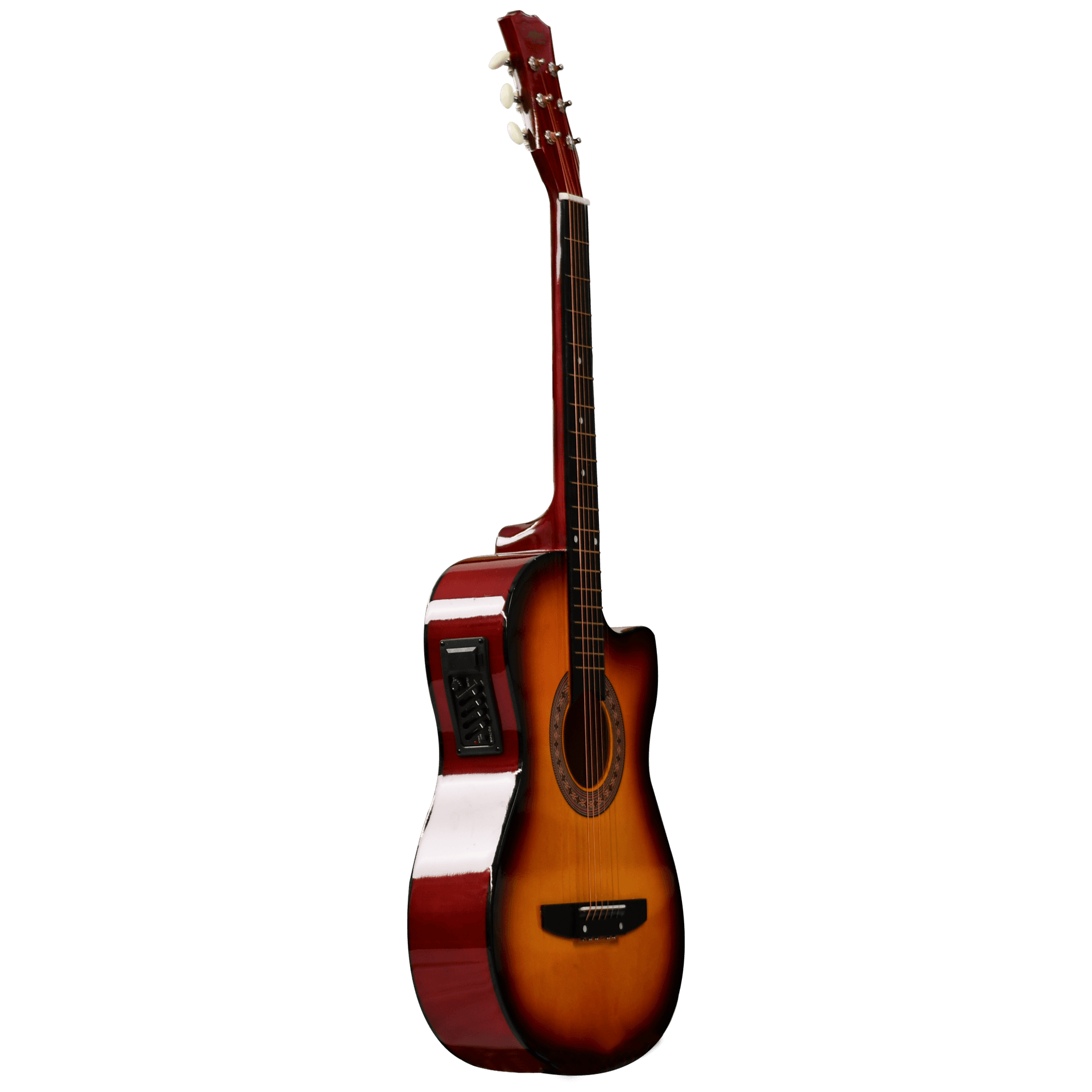 GUITARRA ELECTROACUSTCA ESCALA 38", COLOR AMARILLA, INCLUYE PREAMP 7545R, BOLSO, SET DE CUERDAS, CORREA, AFINADOR, CABLE - Miniatura 9