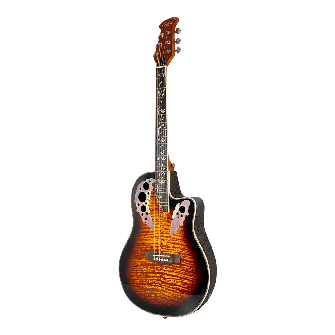 GUITARRA ELECTROACUSTCA 41", CUTAWAY, TIPO OVATION, COLOR SUNBURST,INCLUYE BOLSO, TAPA ABETO, FONDO PLASTICO ABS, DIAPASONMADERA TRATARDA - Miniatura 4