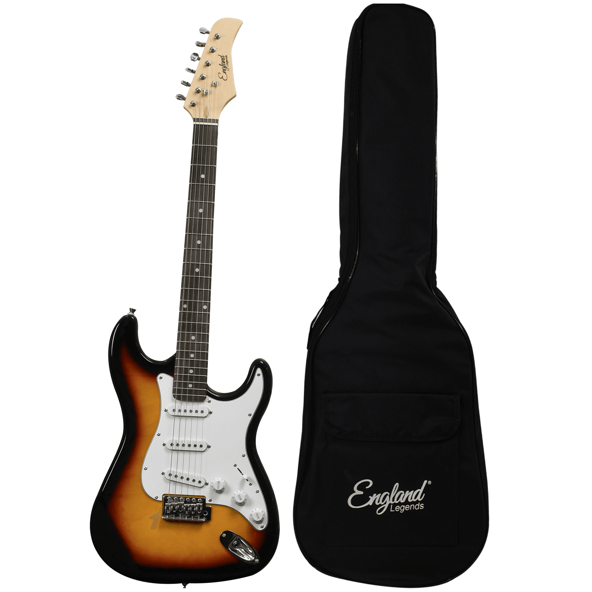 GUITARRA ELECTRICA TIPO STRATOCASTER COLOR AMARILLO, INCLUYE CUERDAS DE RESPUESTO,CABLE, CORREA, AFINADOR, BOLSO, SOPORTE