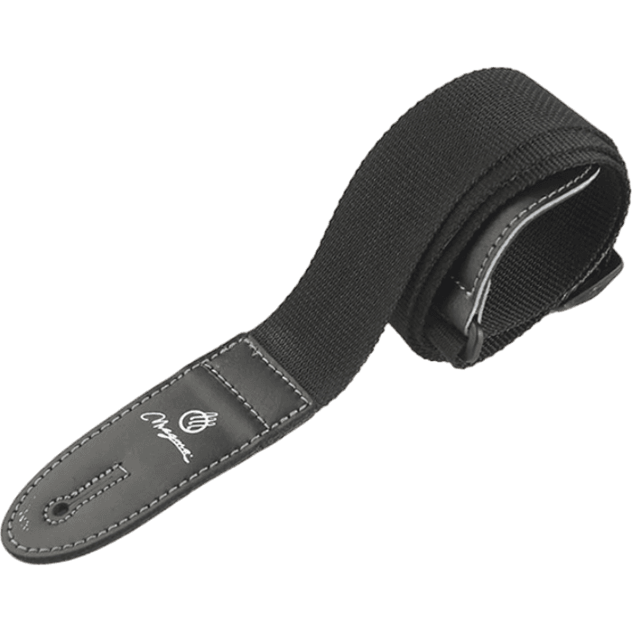 CORREA PARA GUITARRA ELECTRICA O BAJO ELECTRICO, DE POLIPROPILENO Y PUNTAS DE CUERO, COLOR NEGRO, 5 CM DE ANCHO, LARGO MAX.146CM - Miniatura 2