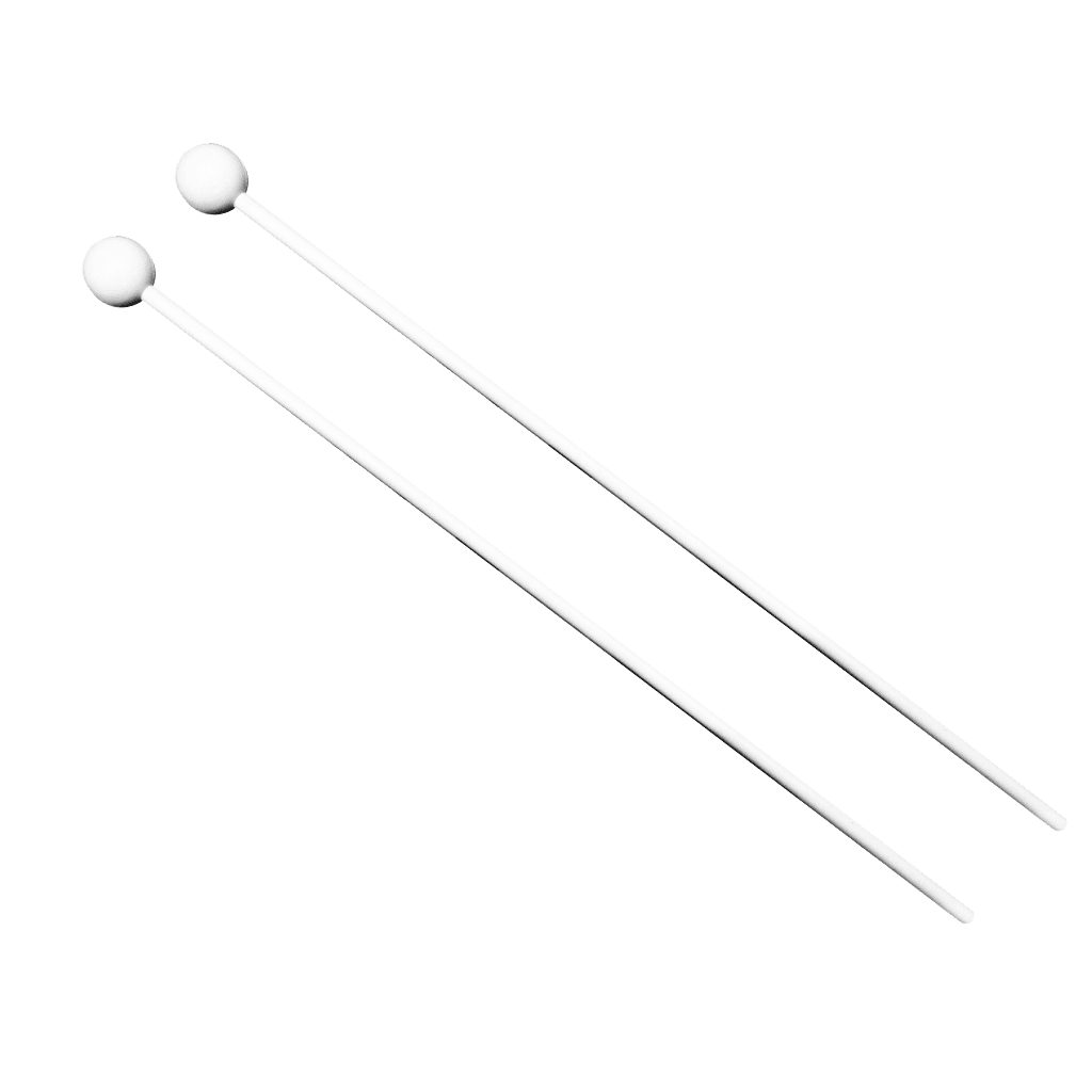 PAR DE BAQUETAS PARA LYRA CON PUNTA REDONDA DE NYLON, COLOR BLANCO