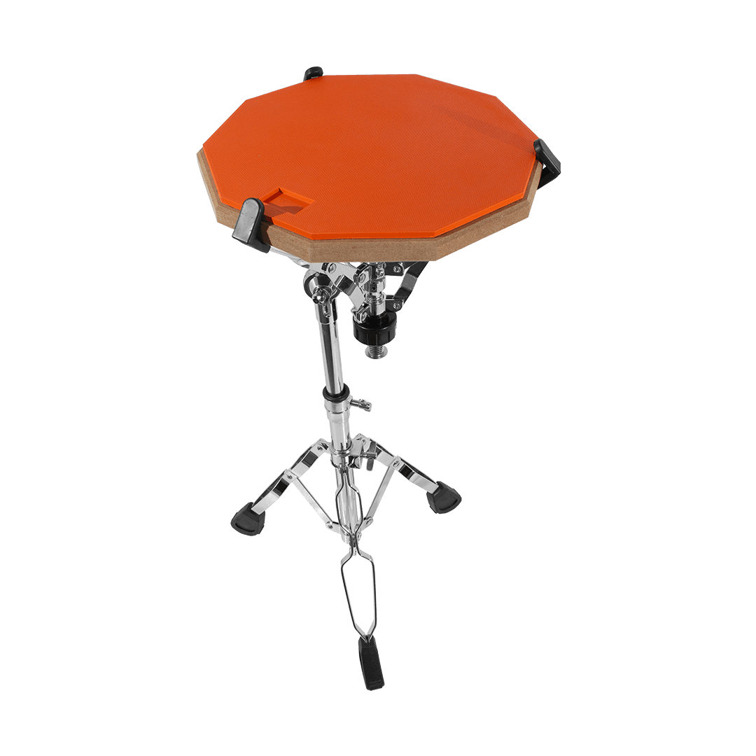 SET DE PRACTICA PARA PERCUSION, PAD 12" COLOR ROJO, CAUCHO Y MADERA, INCLUYE BOLSO PARA PALILLOS, BOLSO PARA PAD, SOPORTE TRIPODE DE METAL CROMADO - Miniatura 5