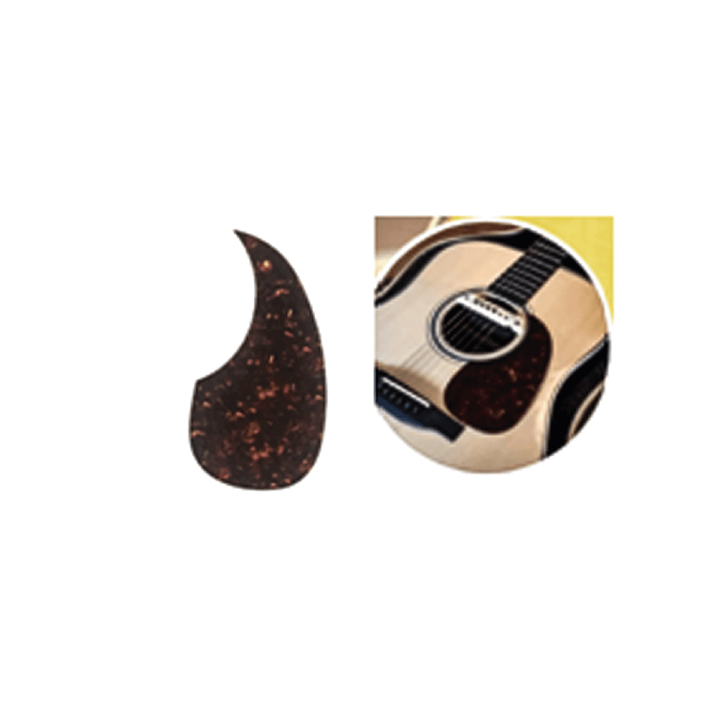 GOLPEADOR EN FORMA DE GOTA PARA GUITARRAS ACUSTICAS O ELECTROACUSTICAS, COLOR ROJO ANACARADO, MATERIAL NYLON ADHESIVO