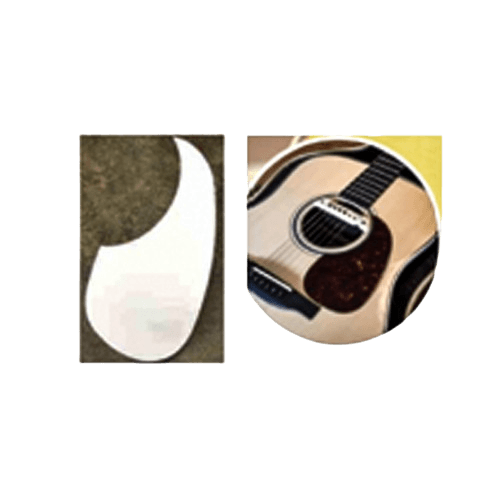 GOLPEADOR EN FORMA DE GOTA PARA GUITARRAS ACUSTICAS O ELECTROACUSTICAS, COLOR BLANCO, MATERIAL NYLON ADHESIVO