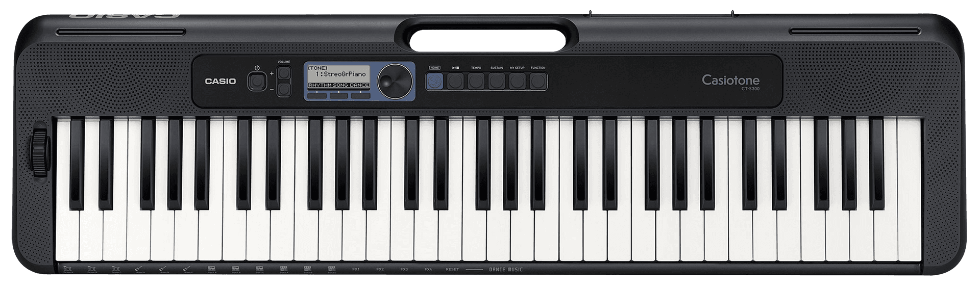 TECL 61 T, 3 NIV SENS, 61 TIMB, POLIF 64, FUNTE DE SONIDO AIX, USB TO HOST, COLOR NEGRO