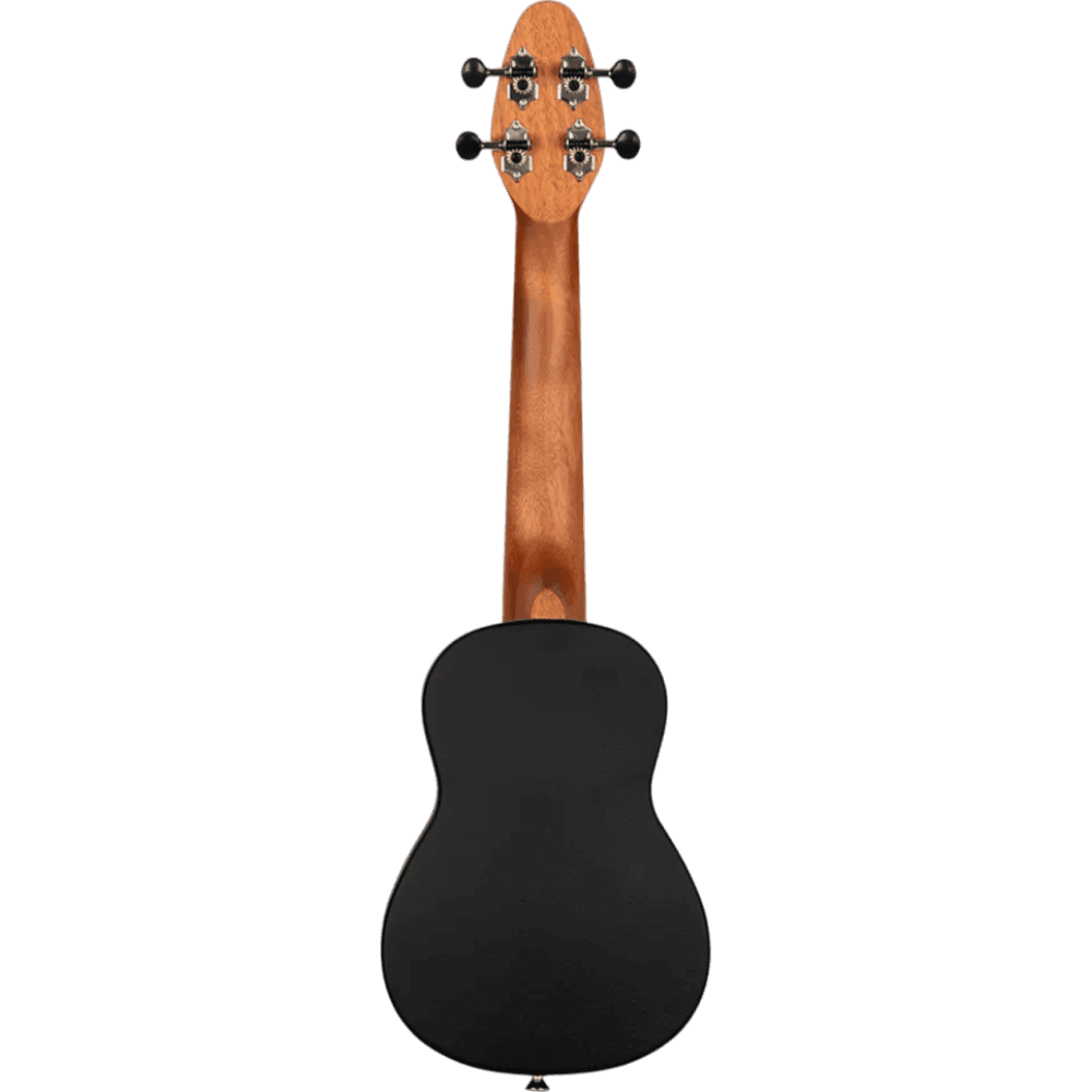 SET DE UKELELE SOPRANO 13", KEIKI, TAPA SUPERIOR AGATHIS, CUERPO ABS, DIAPASÓN Y PUNTE ABS, MÁSTIL OKOUME, COLOR CALEIDOSCOPIO AZUL, ACABADO SATINADO, INCLUYE AFINADOR,CORREA,VITELA Y BOLSA DE TELA - Miniatura 3