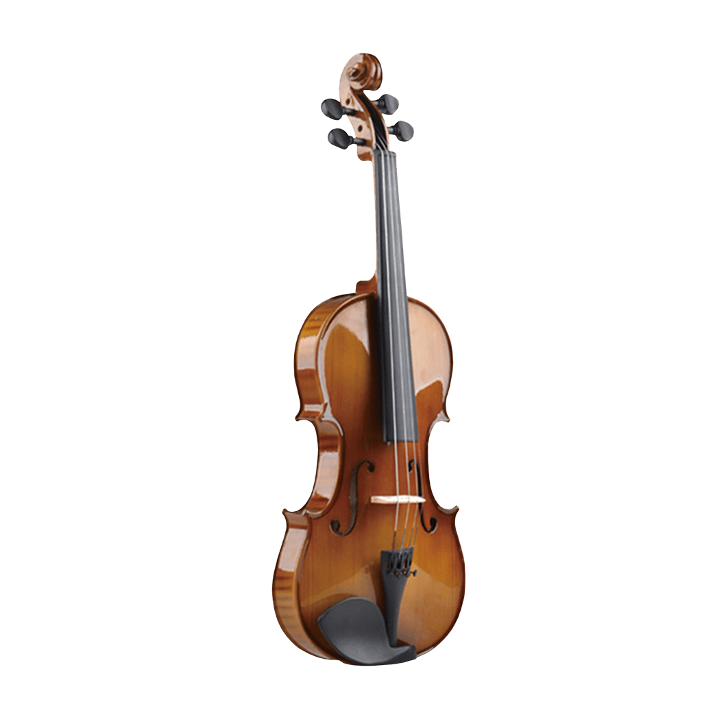 VIOLIN 4/4,TAPA DELANTERA Y TRASERA DE MAPLE FLAMEADO, ACABADO ALTO BRILLO, INCLUYE ESTUCHE, ARCO Y PERRUBIA