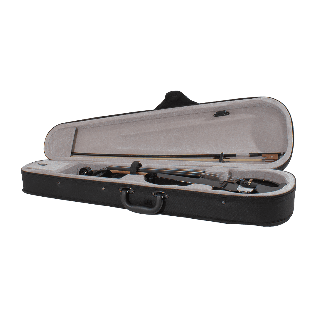 VIOLIN 4/4 ELECTRICO COLOR NEGRO, INCLUYE ESTUCHE, AUDIFONOS, CABLE Y BATERIA DE 9V, ARCO Y PERRUBIA - Miniatura 8