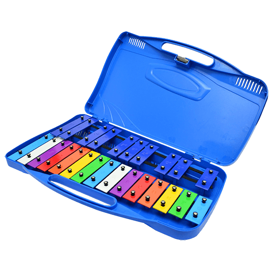 XILOFONO DE 25 LAMINAS, COLOR AZUL, INCLUYE ESTUCHE