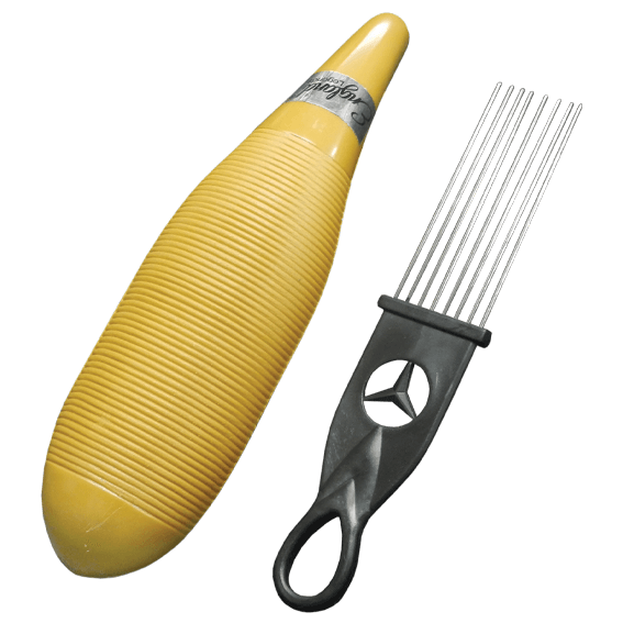 GUIRO PLASTICO DE CUERPO CERRADO, LONG. 25.6 CM