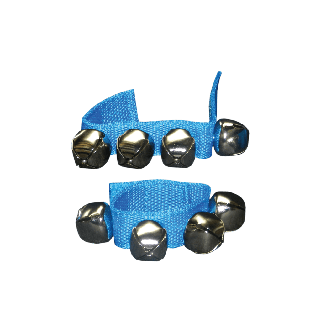 CASCABEL PULSERA DE POLIPROPILENO AJUSTABLE CON VELCRO, INCLUYE 4 CASCABELES DE METAL