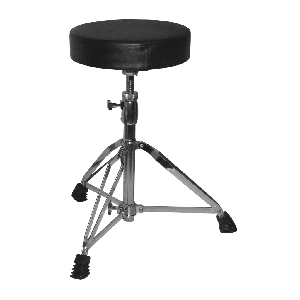 SILLA PARA BATERIA DE METAL NIQUELADO Y ALMOHADA DE ESPUMA Y VINIL