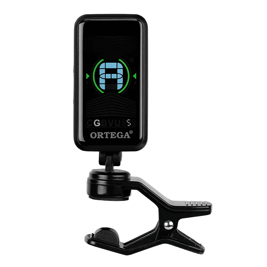 AFINADOR CROMATICO PARA GUITARRAS, BAJOS Y TODO TIPO DE INSTRUMENTO DE CUERDAS, GIRA 180°, COLOR NEGRO