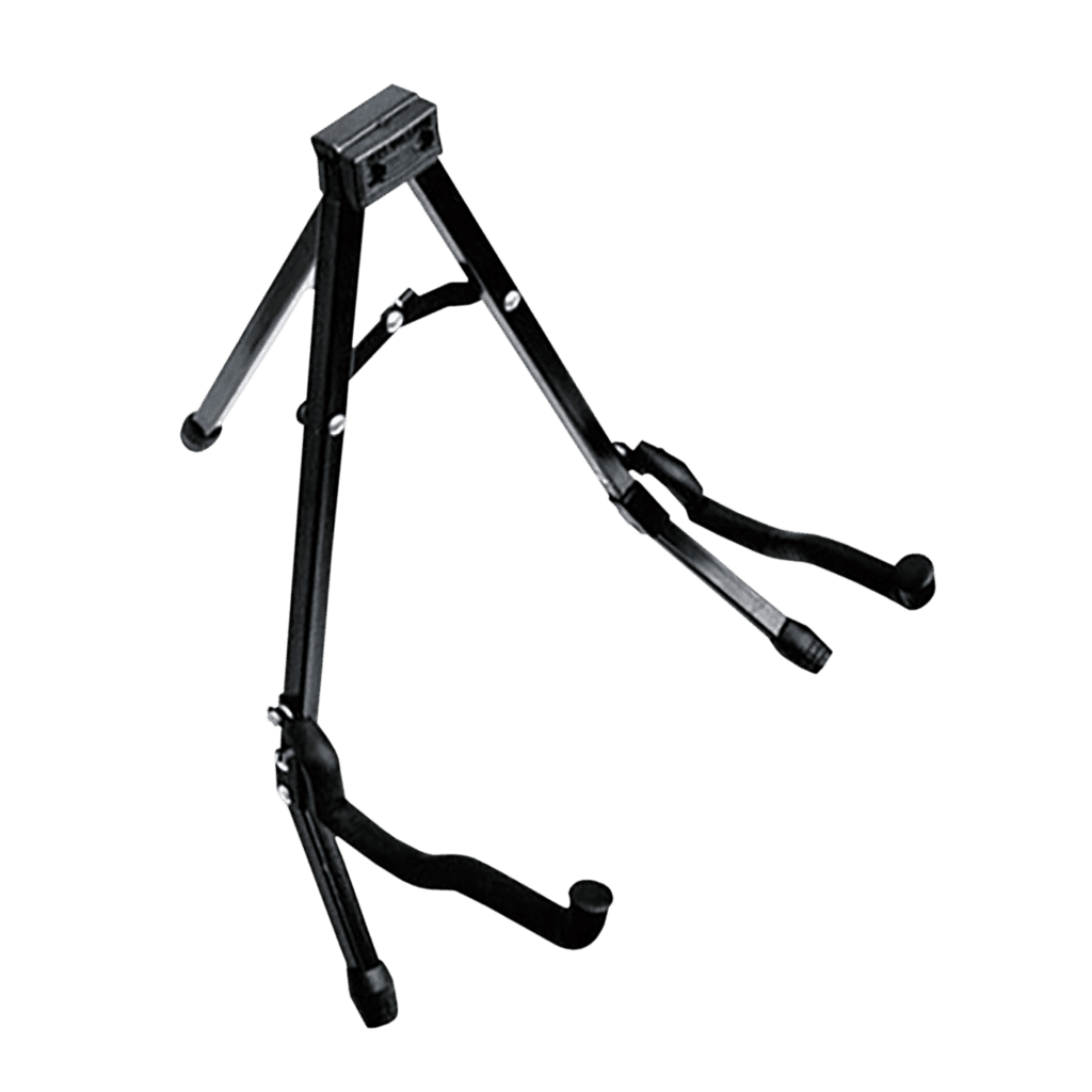 SOPORTE PLEGLABE PARA GUITARRAS Y BAJO, COLOR NEGRO, PLEGABLE, DE METAL