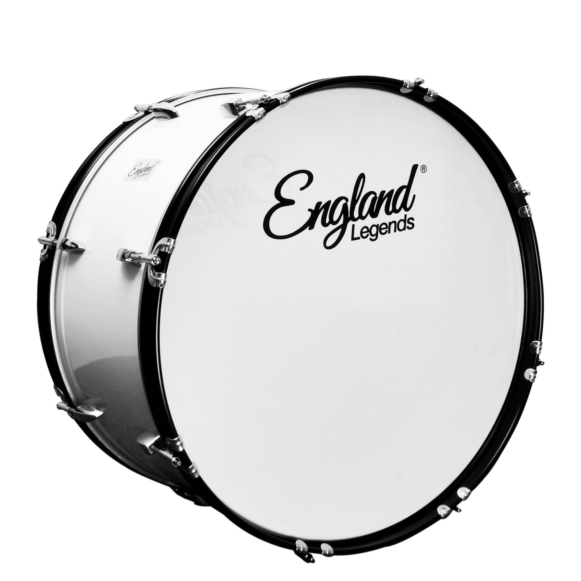 BOMBO PARA MARCHA DE 24", COLOR BLANCO, INCLUYE MAZO Y CORREA - Miniatura 3