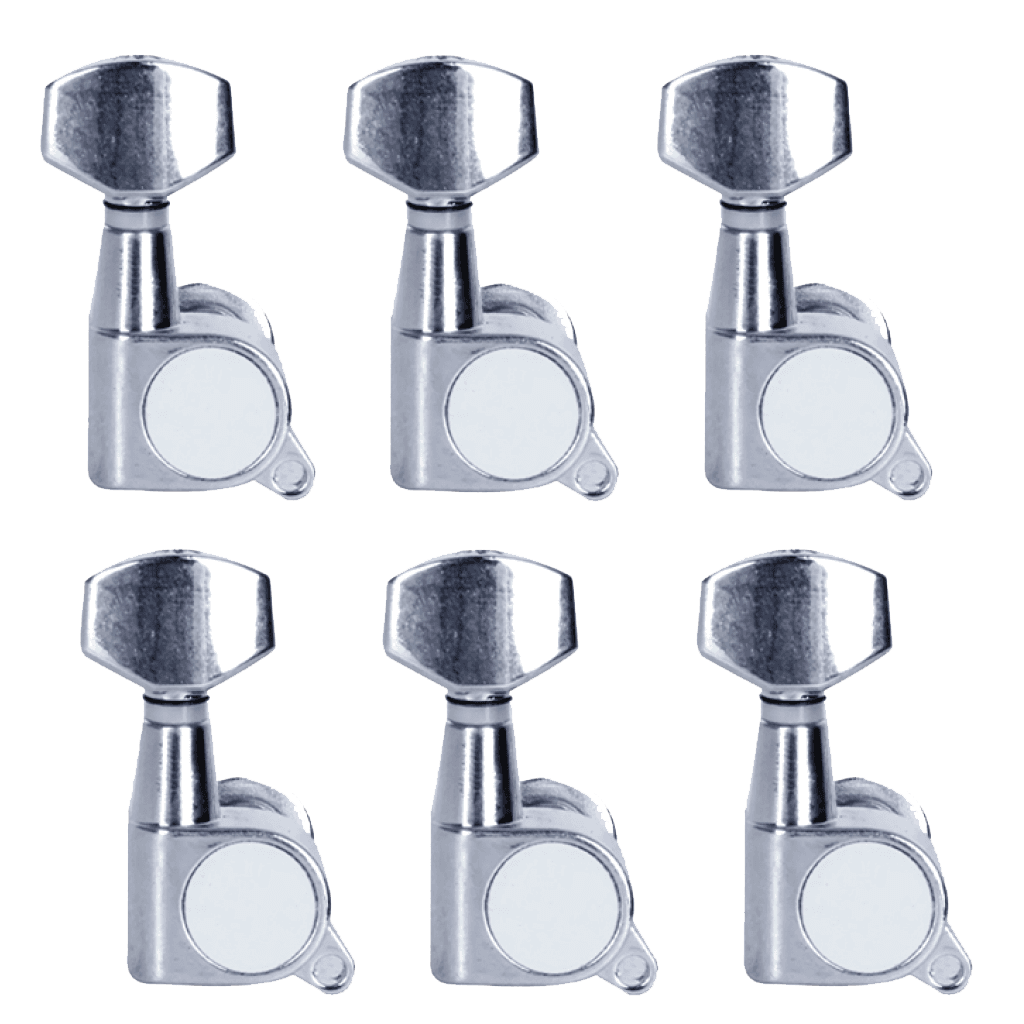 SET DE CLAVIJAS PARA GUITARRA ELECTRICA, NIQUELADAS, PARA MODELO STRATOCASTER - Miniatura 2