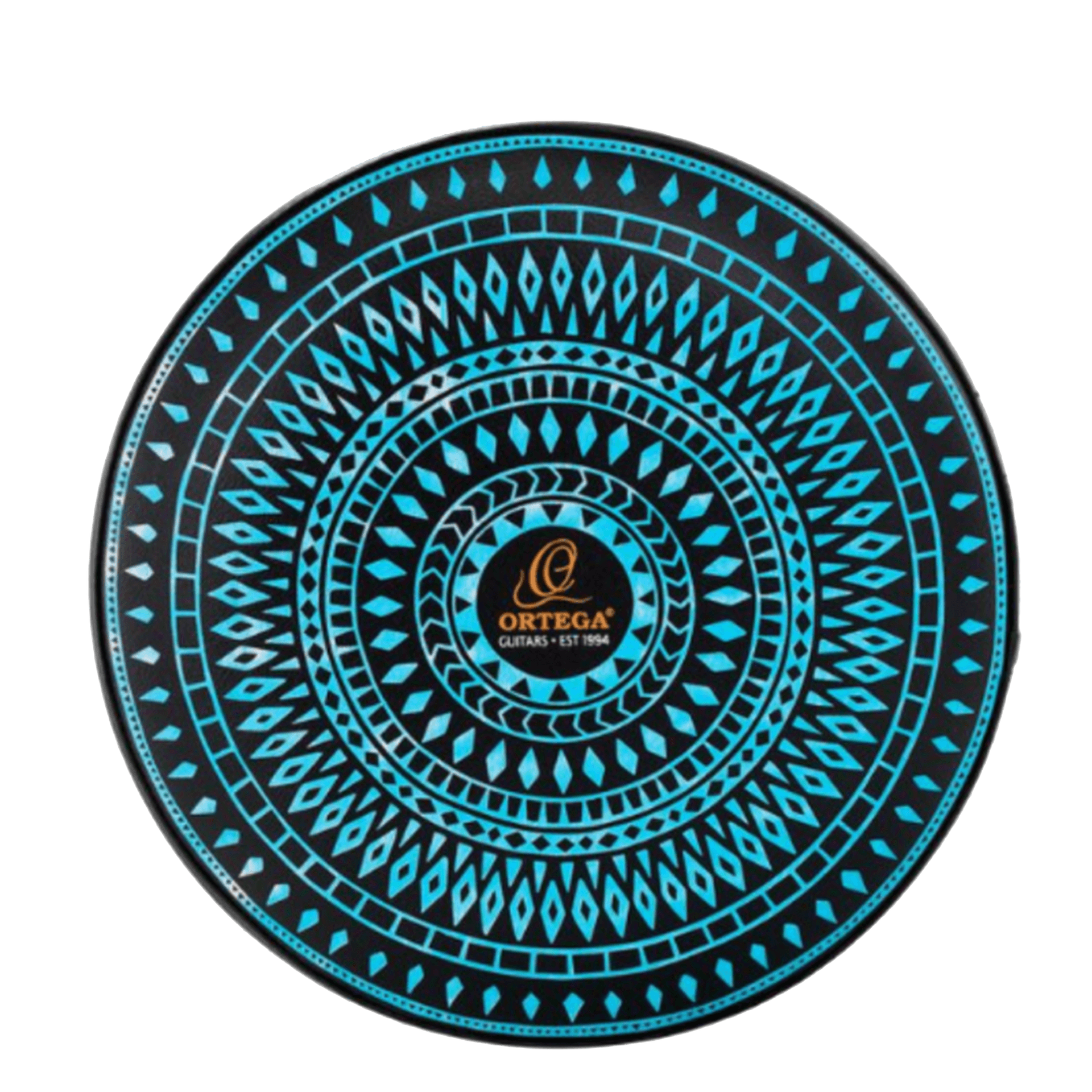 TABURETE ALTO, CON ASIENTO GIRATORIO ACOLCHADO PARA SHOW EN VIVO, METALICO, COLOR AZUL CALEIDOSCOPIO - Miniatura 6