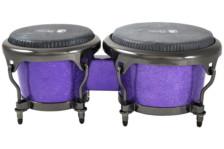 BONGO 7 - 8.5", DE FIBRA DE VIDRIO, SIGNATURE JIMMIE MORALES, COLOR PURPURA, PARCHES SINTETICO