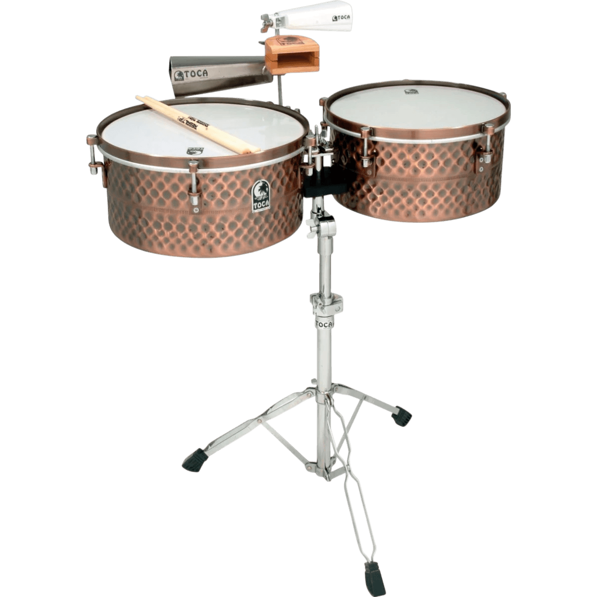 SET DE TIMBALES 14" - 15", SERIE PRO LINE, COLOR COBRE, INCLUYE PEDESTAL - Miniatura 2