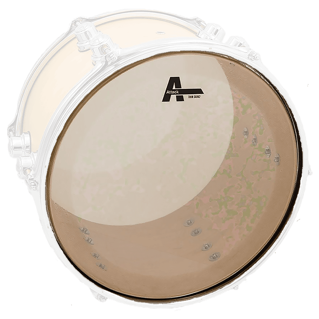 PARCHE 16" PARA TAMBOR DE BATERIA O BANDA DE GUERRA, TRANSPARENTE, DOBLE CAPA SUPERIOR DE 7 MIL. INFERIOR 5 MIL.