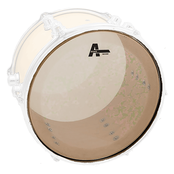 PARCHE 22" PARA BOMBO DE BATERIA O BANDA DE GUERRA, CABEZAL DE IMPACTO, UNA CAPA DE 10 MIL., TRANSPARENTE CON APAGADOR DE ARMONICOS