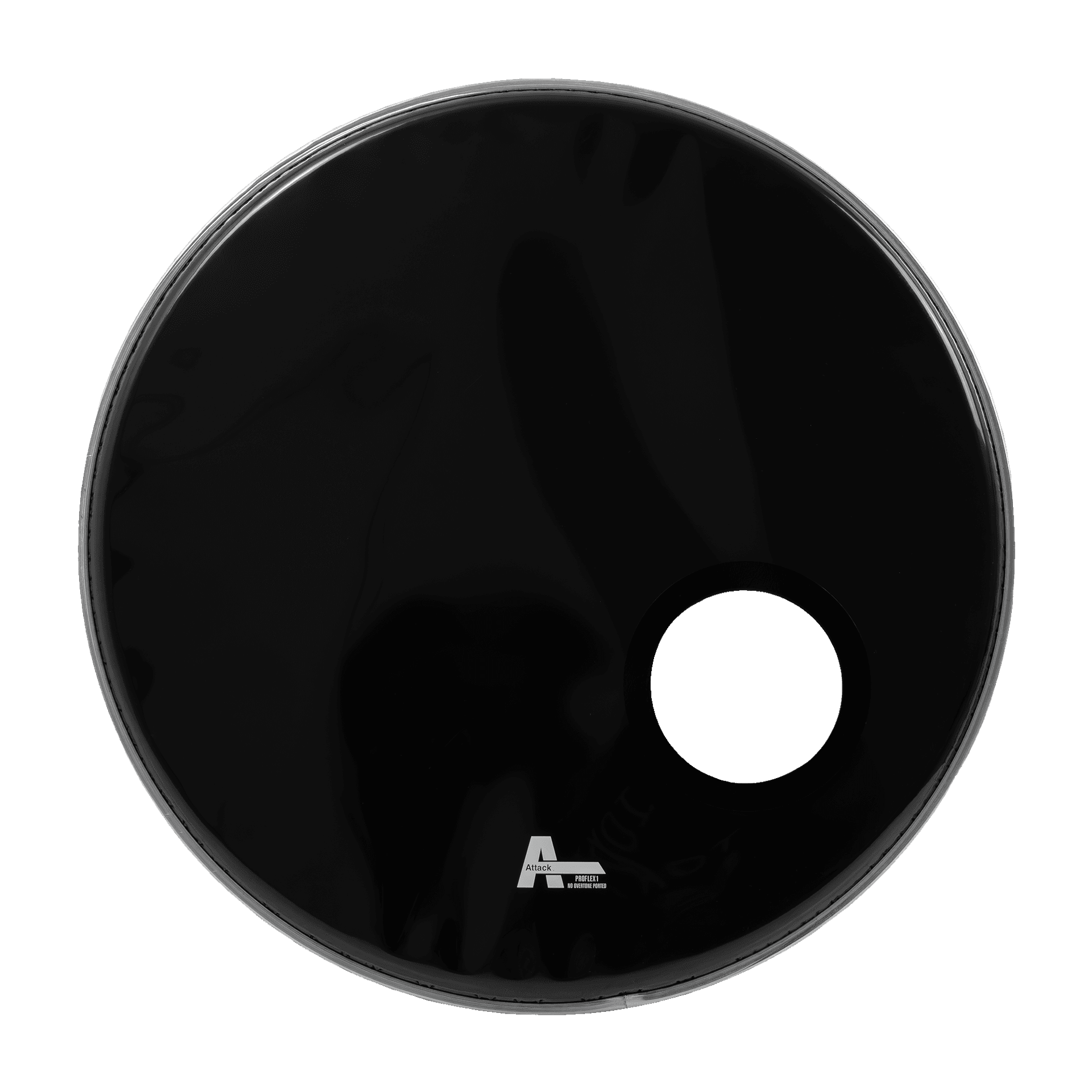 PARCHE 20" PARA BOMBO, CABEZAL FRONTAL, UNA CAPA DE 10 MIL., NEGRO CON APAGADOR DE ARMONICOS - Miniatura 2