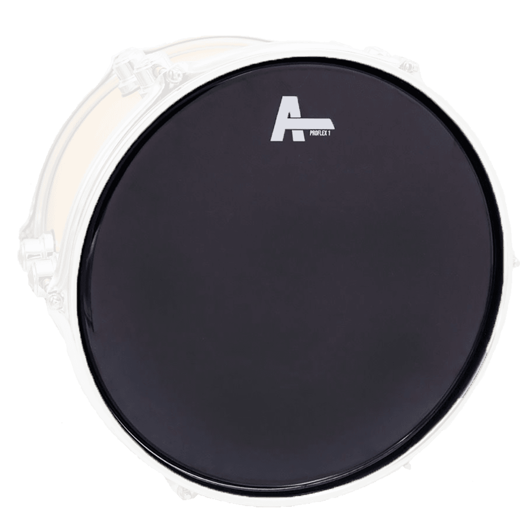 PARCHE 22" PARA BOMBO DE BATERIA, CABEZAL FRONTAL, UNA CAPA DE 10 MIL., NEGRO CON APAGADOR DE ARMONICOS