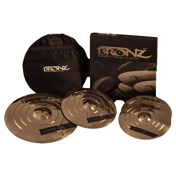 SET DE PLATILLOS SERIE COMPLEX HH14",CRASH 16", CRASH 18", RIDE 20" FORMULA B20, INCLUYE ESTUCHE