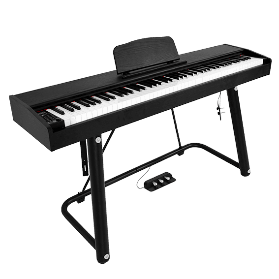 PIANO DIGIT 88 T ACCION MART, 880 TIMB, 600 RIT, 80 CANCI DEMO, POLIF 128, PANT LED, INCLUY PEDAL SUST TRES PASOS Y PEDEST METAL, COL NEGRO