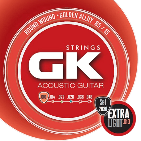 SET DE CUERDAS PARA GUITARRA ACUSTICA O ELECTRACUSTICA, GK, CALIBRE 0.10 MM - Miniatura 2
