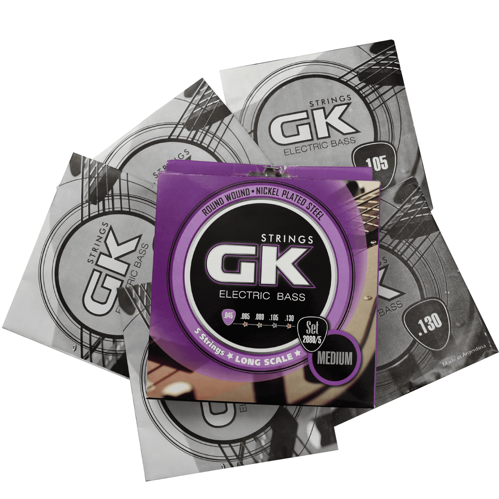 SET DE CUERDAS PARA BAJO ELECTRICO DE 5 CUERDAS, GK, ACERO NIQUELADO CALIBRE 0.45 - 1.30 MM - Miniatura 5