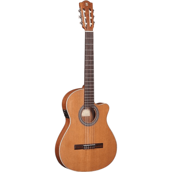 GUITARRA ELECTROCLASICA 39", CUTAWAY, CON EQ FISHMAN, COLOR NATURAL ACABADO MATE, TAPA DE CEDRO MACIZO, FONDO Y AROS DE WENGUE, CUERDAS D ADDARIO, INCLUYE BOLSO DE 10MM DE ESPESOR - Miniatura 2