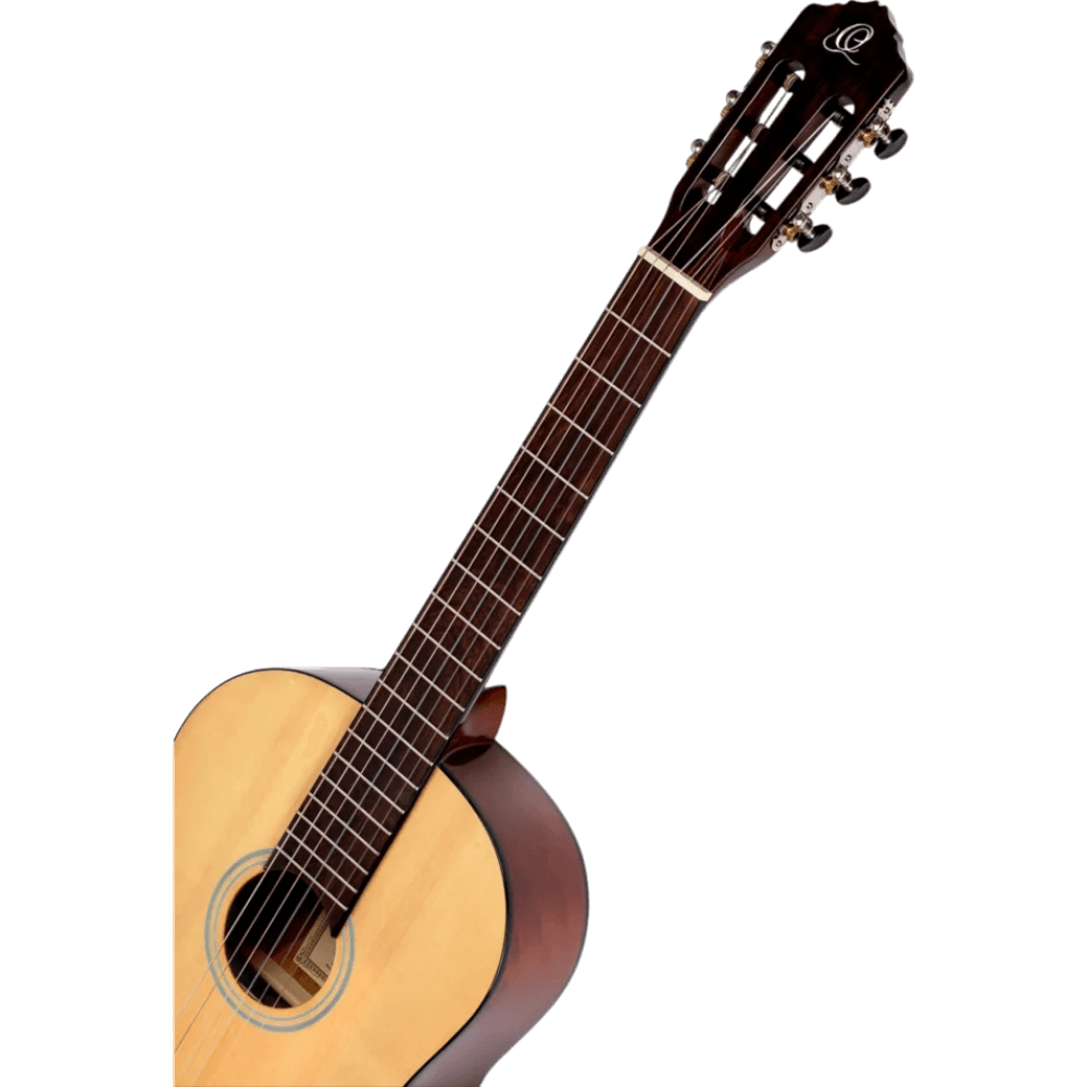 GUITARRA CLASICA 39", COLOR NATURAL, ACABADO LACADO ALTO BRILLO, TAPA DE ABETO, FONDO Y AROS DE CATALPA, CUERDAS ORTEGA - Miniatura 4