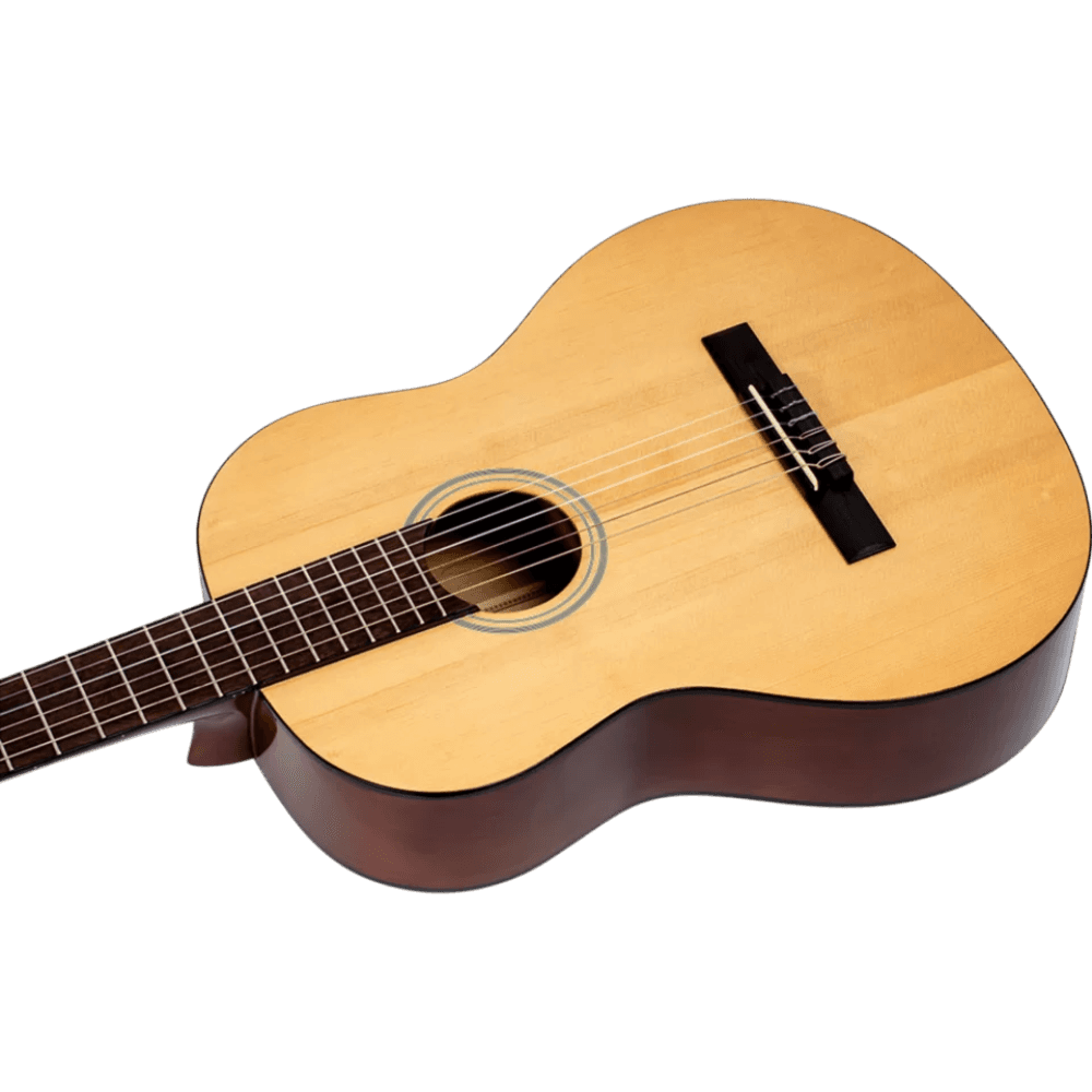 GUITARRA CLASICA 39", COLOR NATURAL, ACABADO LACADO ALTO BRILLO, TAPA DE ABETO, FONDO Y AROS DE CATALPA, CUERDAS ORTEGA - Miniatura 5