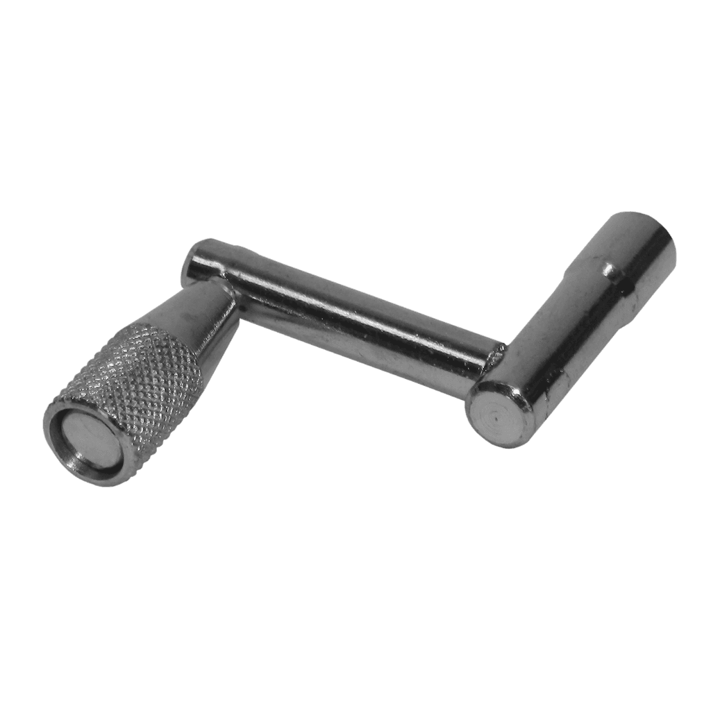 LLAVE PARA AFINAR TAMBORES DE BATERIAS TIPO MANEVELA, NIQUELADA