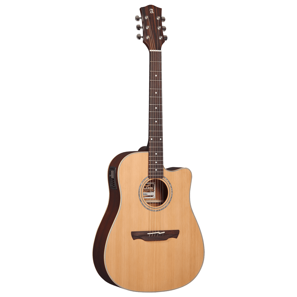 GUITARRA ELECTROACUSTICA 41", CUTAWAY, CON EQ MINGS, COLOR NATURAL ACABADO DE ALTO BRILLO, TAPA DE CEDRO MACIZO, FONDO Y AROS DE SAPELLI, CUERDAS D ADDARIO, INCLUYE BOLSO