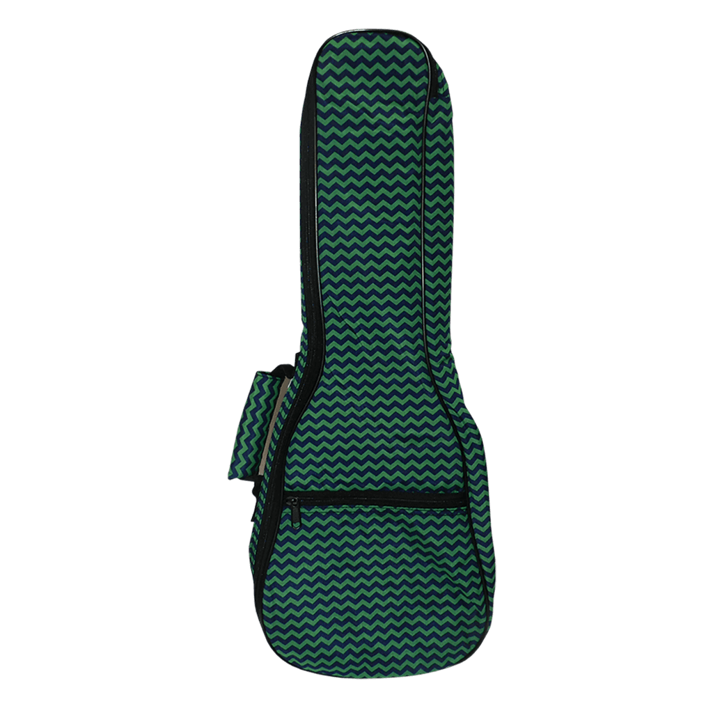 BOLSO PARA UKELELE SOPRANO 13", DE NYLON, COLOR A RAYAS VERDE Y NEGRA
