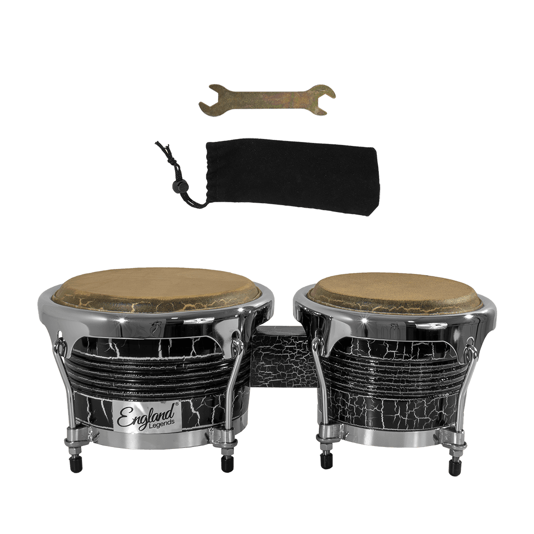 BONGO 7.5 - 8.5", DE MADERA COLOR NEGRO, CON ARO CROMADO, INCLUYE LLAVE PARA AFINAR - Miniatura 8