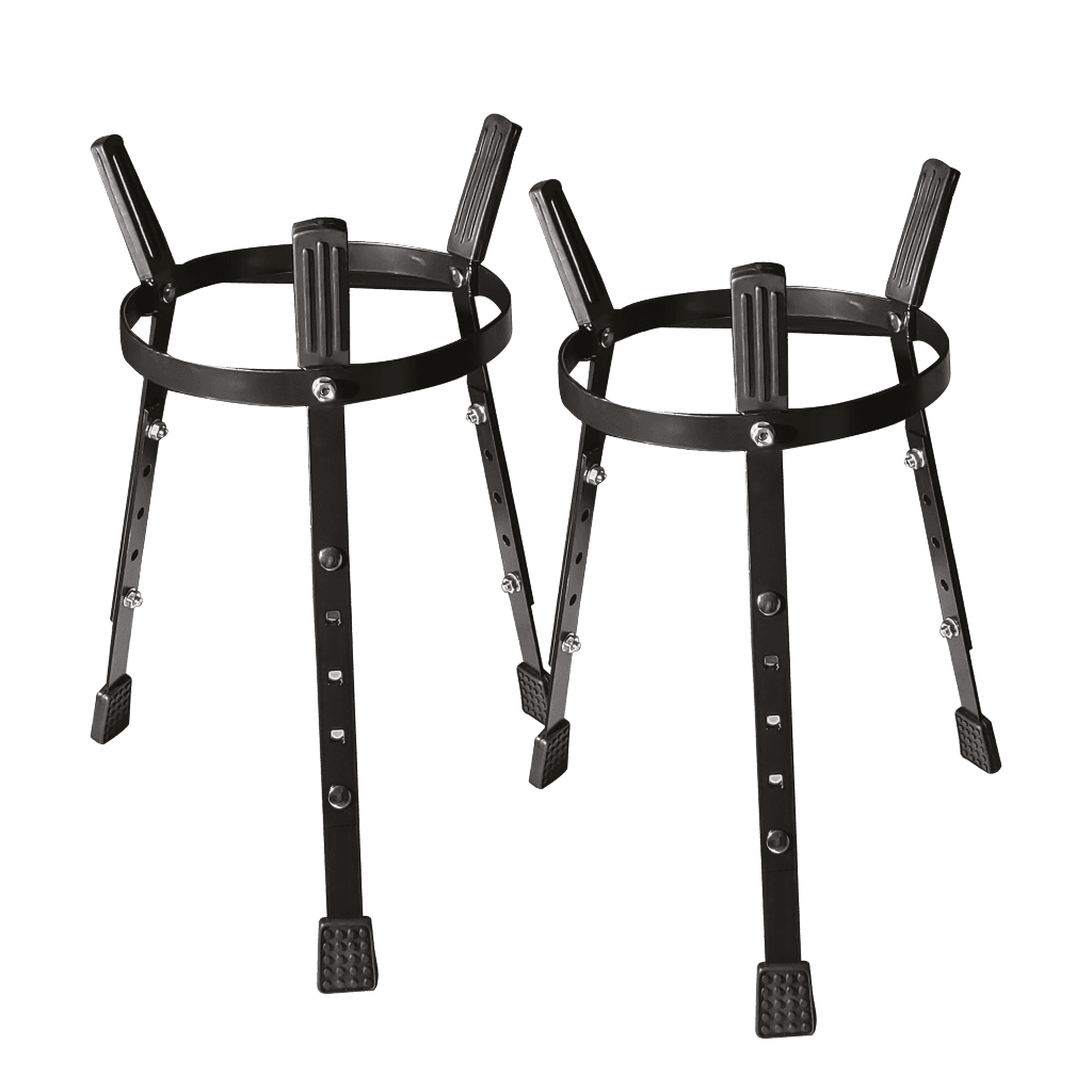 SET DE SOPORTE 10" - 11" PARA CONGA, FORMA DE CANASTA, COLOR NEGRO