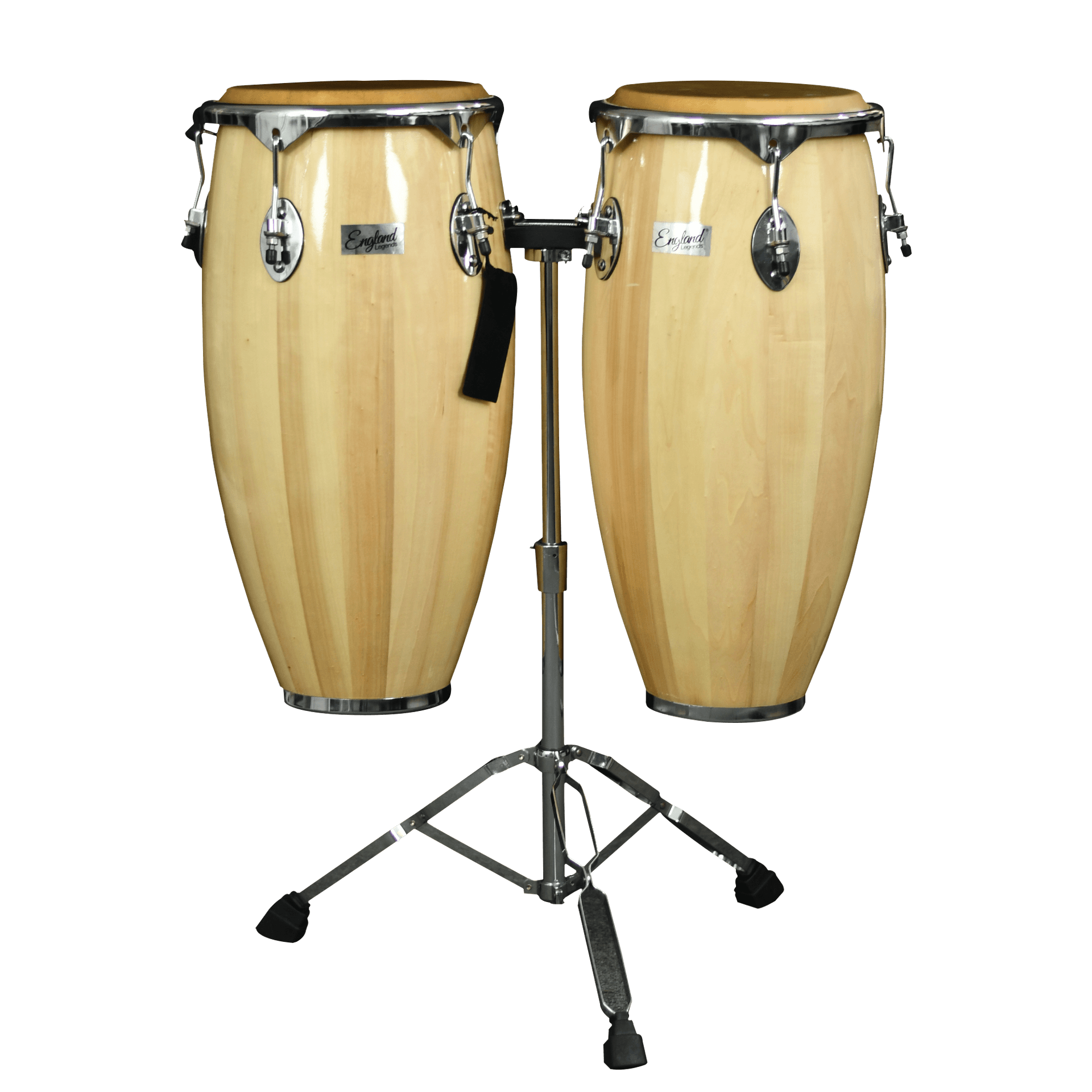 SET DE CONGAS 11 - 12", MADERA DE ARCE COLOR NATURAL, CON ARO NIQUELADOS, INCLUYE SOPORTE - Miniatura 2