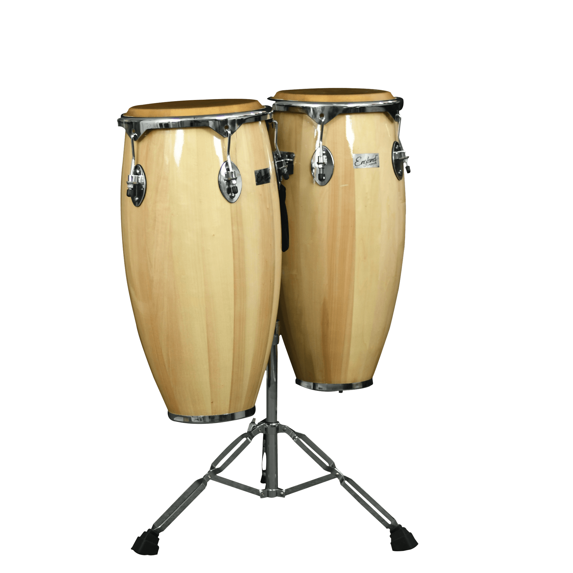 SET DE CONGAS 11 - 12", MADERA DE ARCE COLOR NATURAL, CON ARO NIQUELADOS, INCLUYE SOPORTE - Miniatura 3