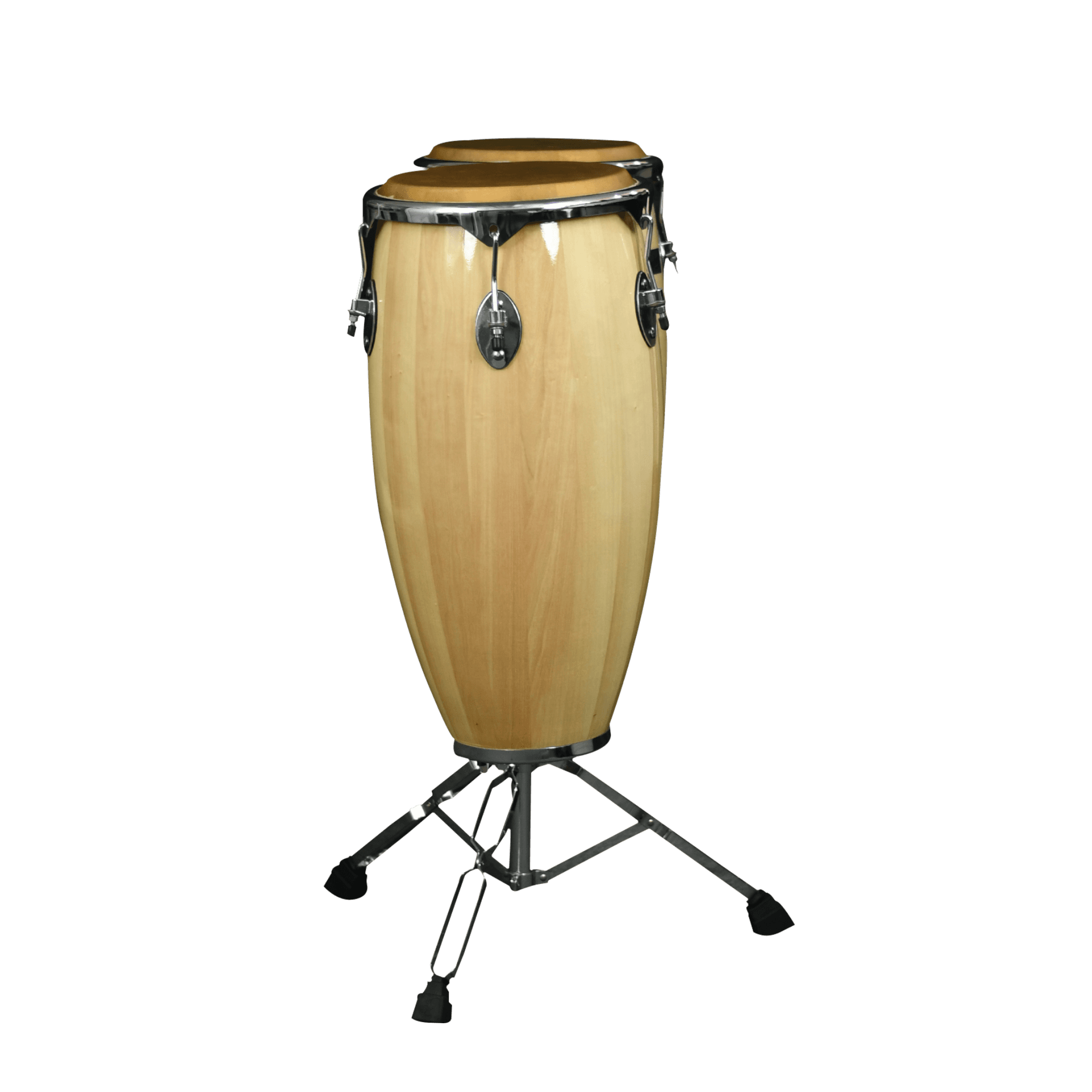 SET DE CONGAS 11 - 12", MADERA DE ARCE COLOR NATURAL, CON ARO NIQUELADOS, INCLUYE SOPORTE - Miniatura 4