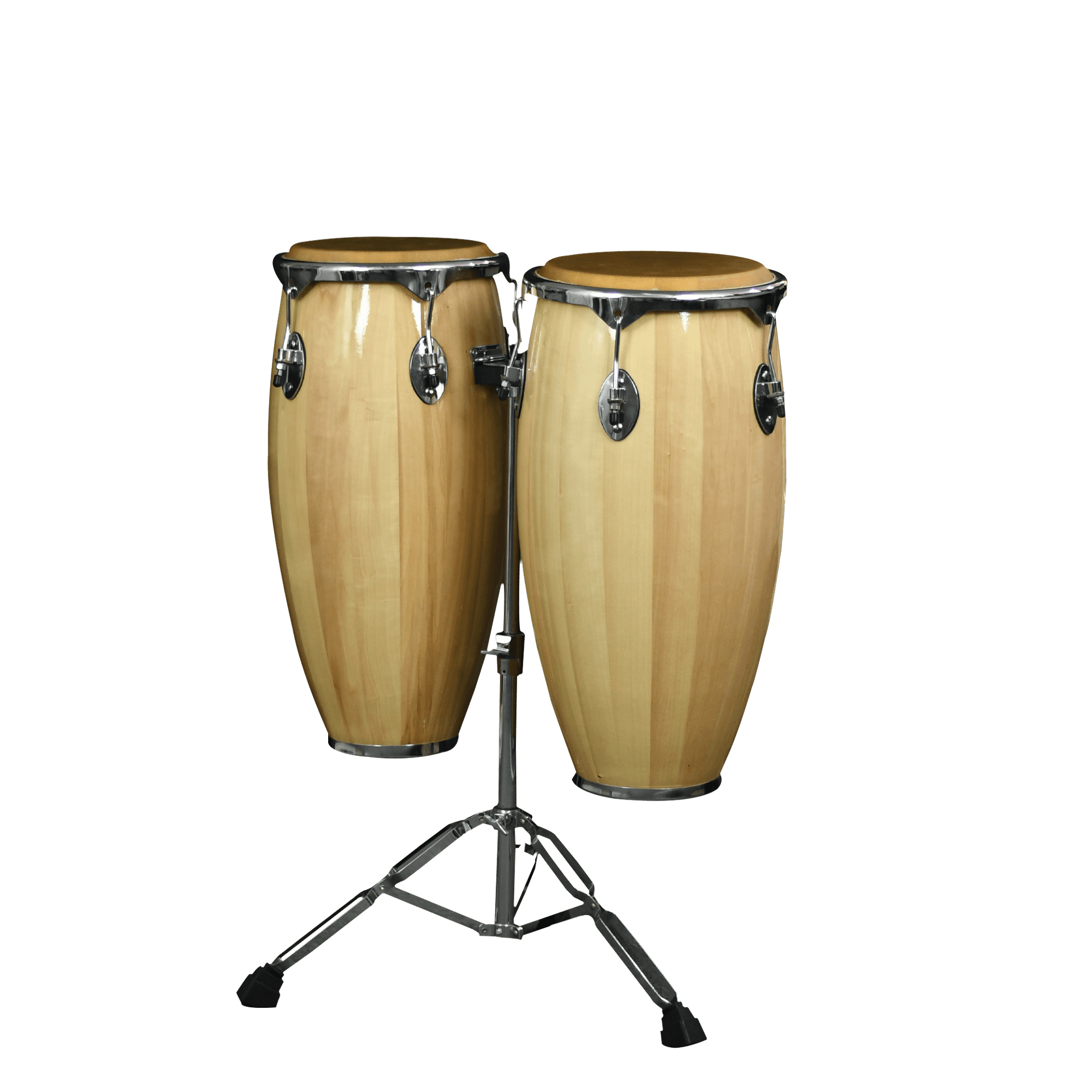 SET DE CONGAS 11 - 12", MADERA DE ARCE COLOR NATURAL, CON ARO NIQUELADOS, INCLUYE SOPORTE - Miniatura 5