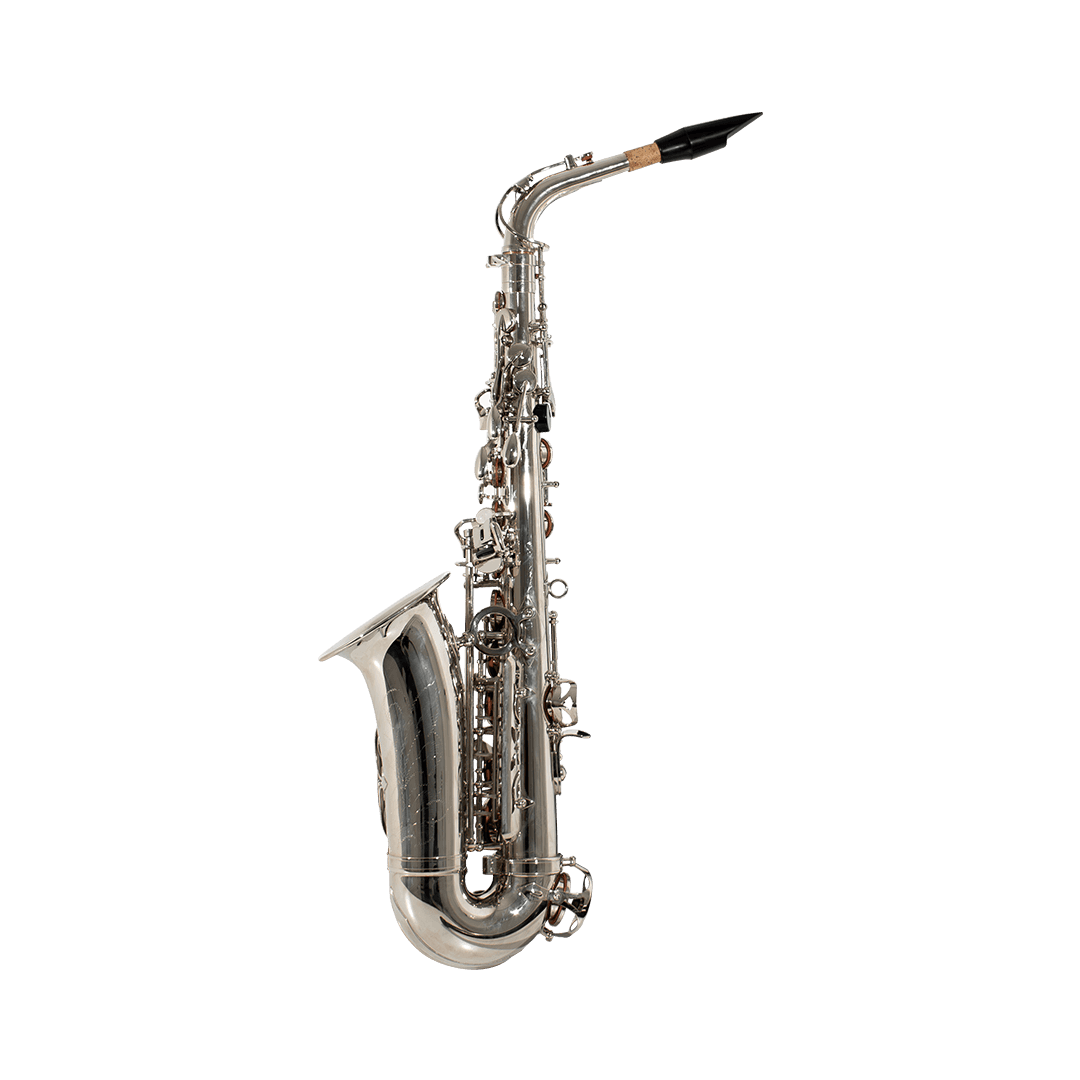 SAXOFON ALTO, ACABADO NIQUEL, INCLUYE ACCESORIOS COMO ESTUCHE,KIT DE LIMPIEZA, CORREA Y GUANTES BLANCOS - Miniatura 3