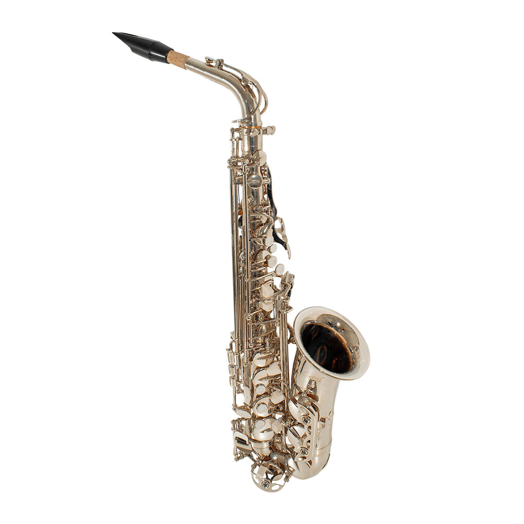 SAXOFON ALTO, ACABADO PLATEADO, INCLUYE ACCESORIOS COMO ESTUCHE,KIT DE LIMPIEZA, CORREA Y GUANTES BLANCOS - Miniatura 4