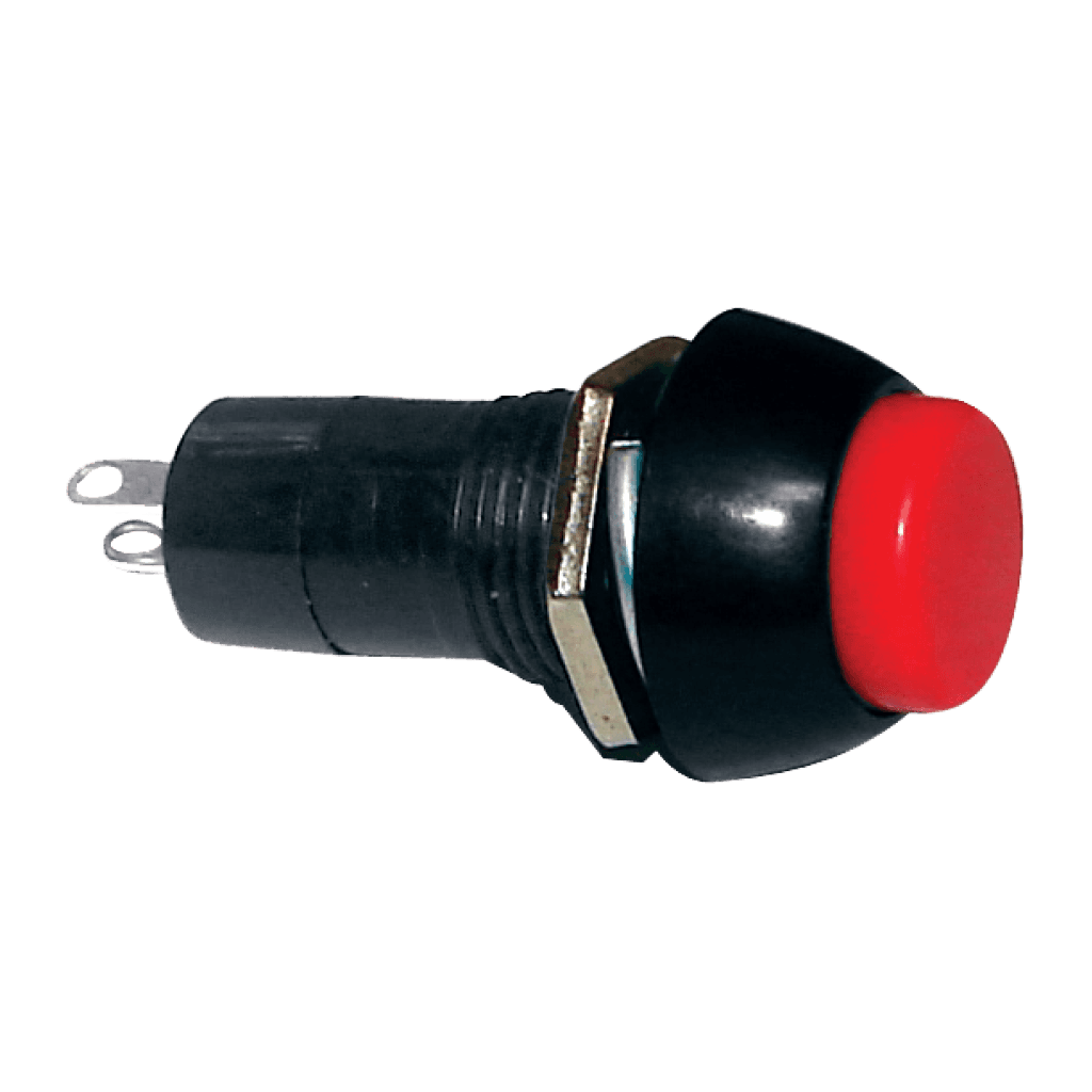 SWITCH PULSADOR, SIEMPRE ABIERTO, CERRADO AL PULSAR, REDONDO