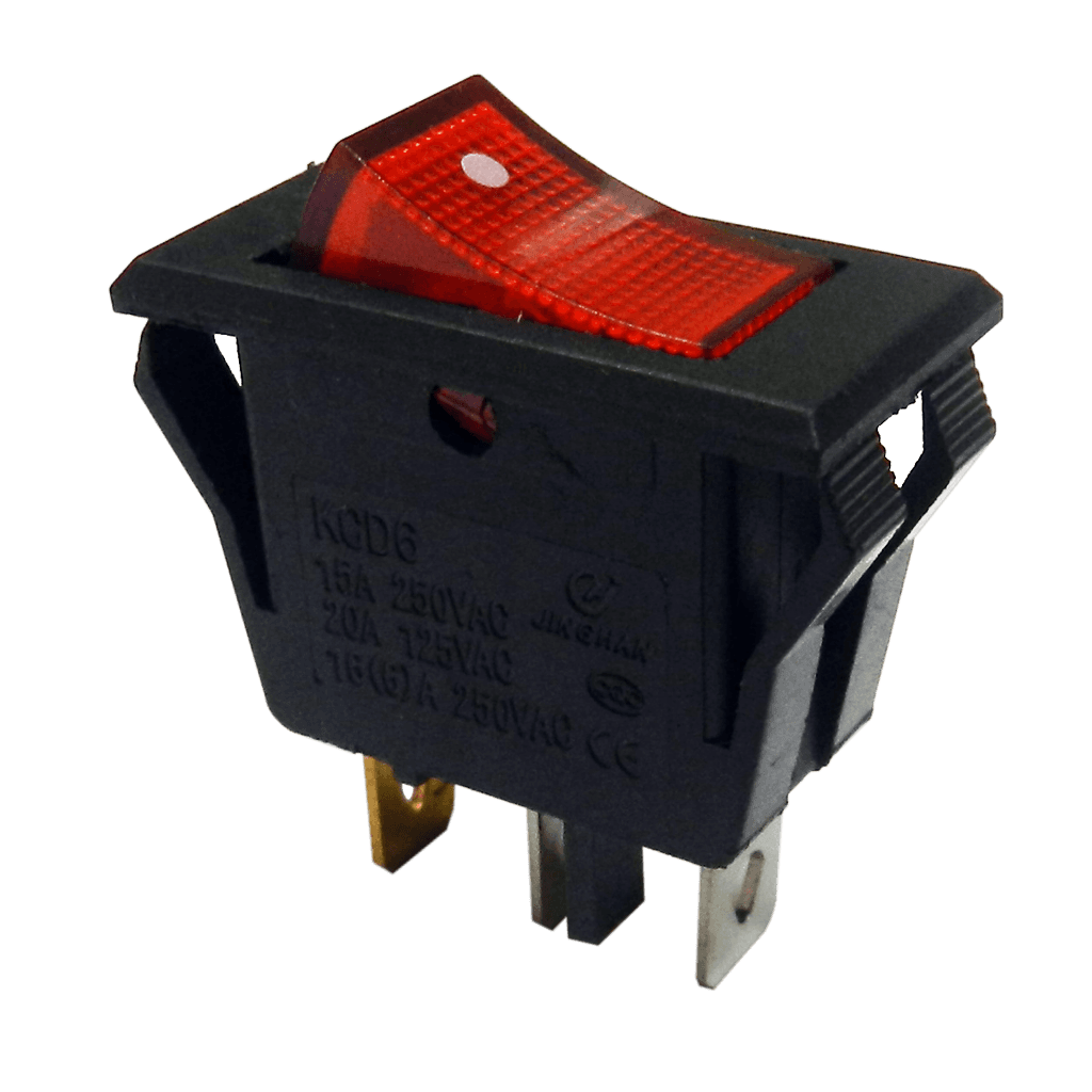 SWITCH CON NEON, 3 PINES, 2 POSICIONES, ON/OFF, 15A 125V, 10A-250V