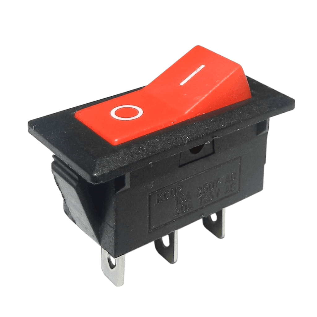 SWITCH CON NEON, 3 PINES, 2 POSICIONES, ON/OFF, 20A 125V